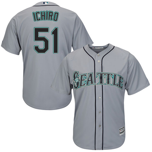 Mariners #51 Ichiro Suzuki Grey Cool Base Stitched Youth MLB Jersey - Click Image to Close